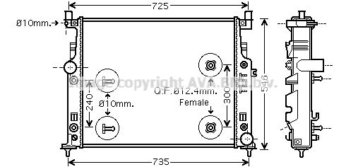 AVA QUALITY COOLING Радиатор, охлаждение двигателя MS2436